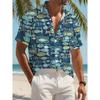 Herren Strandstil kurzärmeliges Design-Oberteil mit bunten Fischprints