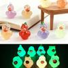 10/20Pcs Vegetable Duck Figurines Luminous Christmas Decor Glow In Dark Ornaments For Fairy Garden Valentine Gift