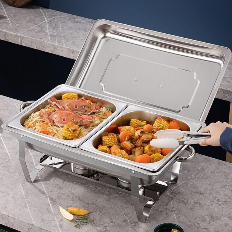 Hotel Restaurant Dining Stove Thickened Stainless Steel Buffet Stove Alcohol Heating And Insulation Grid Buffy Stove