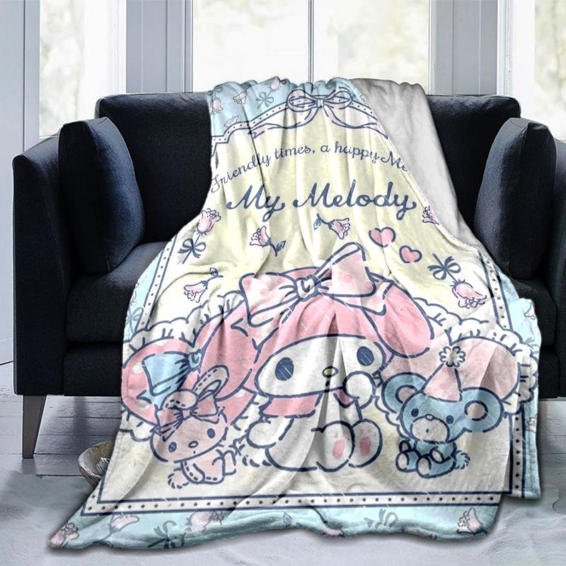 1pc Delightful Adventure My Melody Theme Blanket, Soft Throw for Home Decor, Perfect Gift for Family and Friend, Suitable for All Seasons, Ideal for C