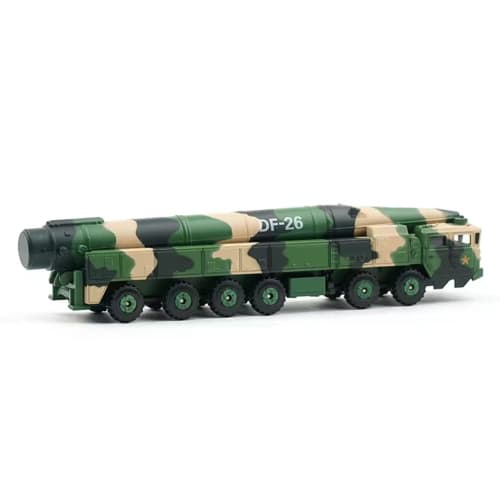 Military Truck Army Armored Model 1/100 Scale Dongfeng 26 Nuclear Missile Vehicle Model Car Metal Diecast Military Armored Vehicle
