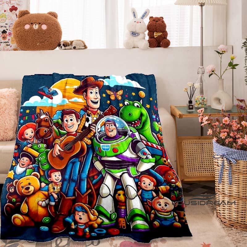 3D Printed Toy Story Cartoon Warm Soft Fluffy Blanket Suitable for Children and Adults, Sofa Bed Blanket Cover, Travel Gi