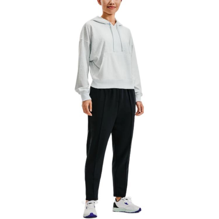 Under Armour Solid Color Lace-Up Straight Leg Casual Sports Pants Women Pants Black 1379066-001