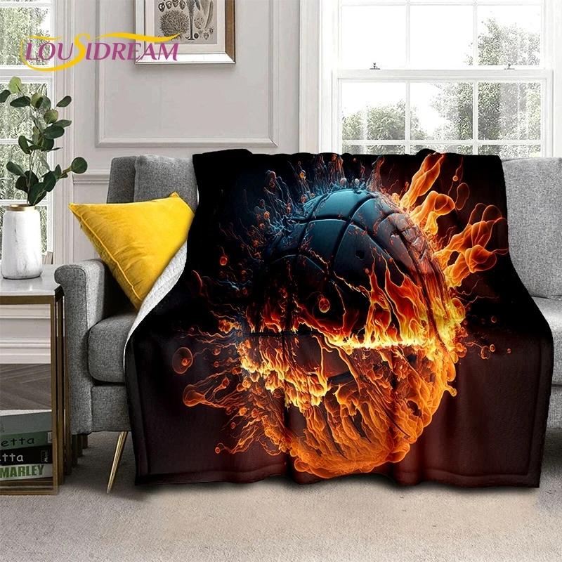 Latest Basketball Court Frame Soft Flannel Blanket for Beds Bedroom Sofa Picnic,Throw Blanket for Cover Outdoor Leisure Nap Gift
