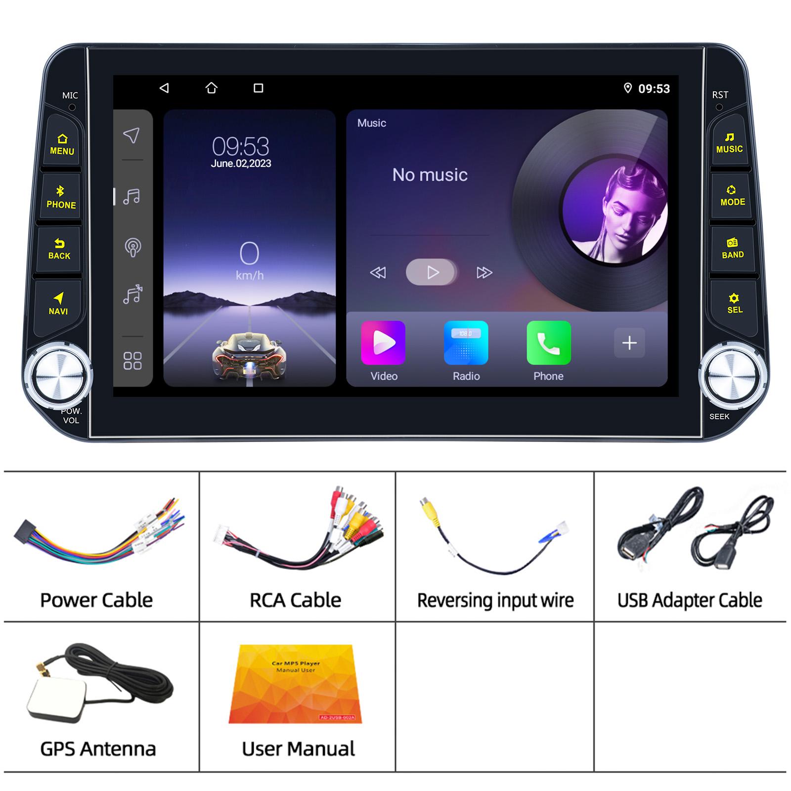 

10,1-дюймовый Android 4-ядерный/8-ядерный автомобильный радиоприемник Мультимедийный плеер с двойной ручкой GPS-навигация 8-core 4+64