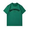 Men's 100% Cotton Crew Neck Short Sleeve T-Shirt, Casual Arched Letter Print Rich & Happy Pattern Soft Breathable Everyday Wear Top for Daily Outdoor
