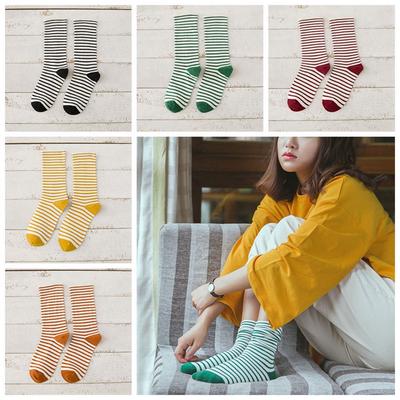 Gifts Ankle Cute Elastic Hosiery Knit Cotton Striped Socks
