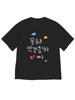 The Casual Koreanstyle Clothing Design Features Fun Cloud Star and Heartshaped Graffiti Patterns Harajuku Kawaii Tshirt