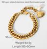 Jieding European & American Style Women's Stainless Steel Zircon Bracelet, Real Gold Plated. 