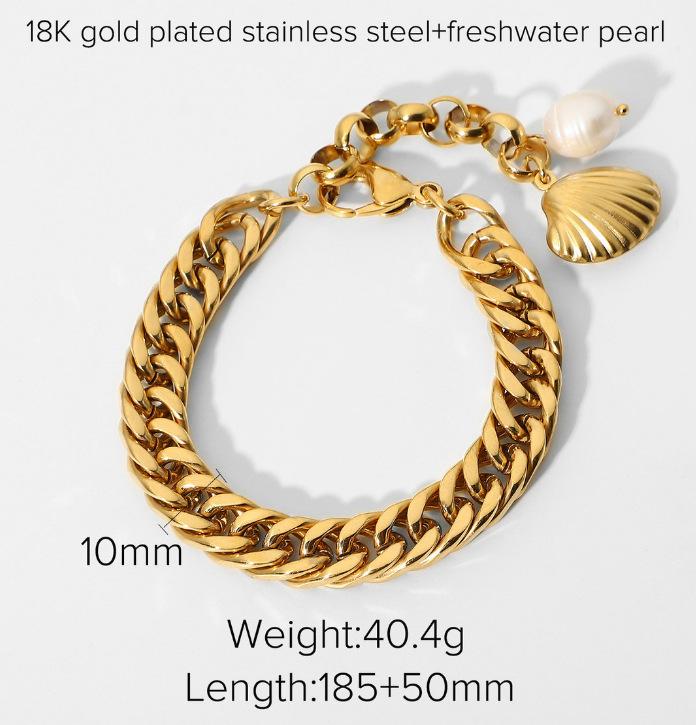 Jieding European & American Style Women's Stainless Steel Zircon Bracelet, Real Gold Plated. 