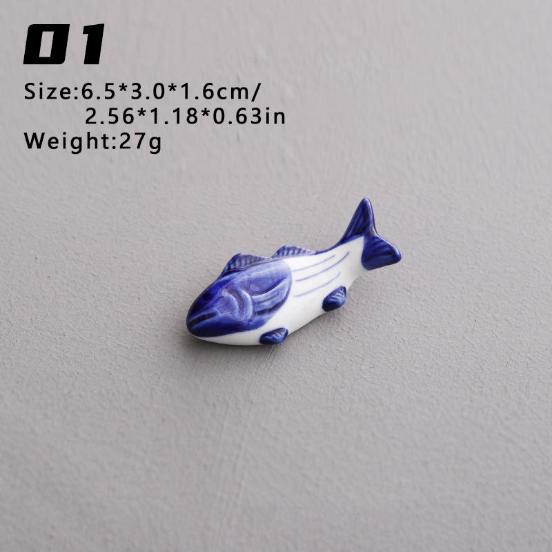 

Cute Little Fish Ceramic Solid Chopstick Holder for Japanese Restaurants, Spoons, Fork Racks, Ceramic Rest Kitchen Utensils