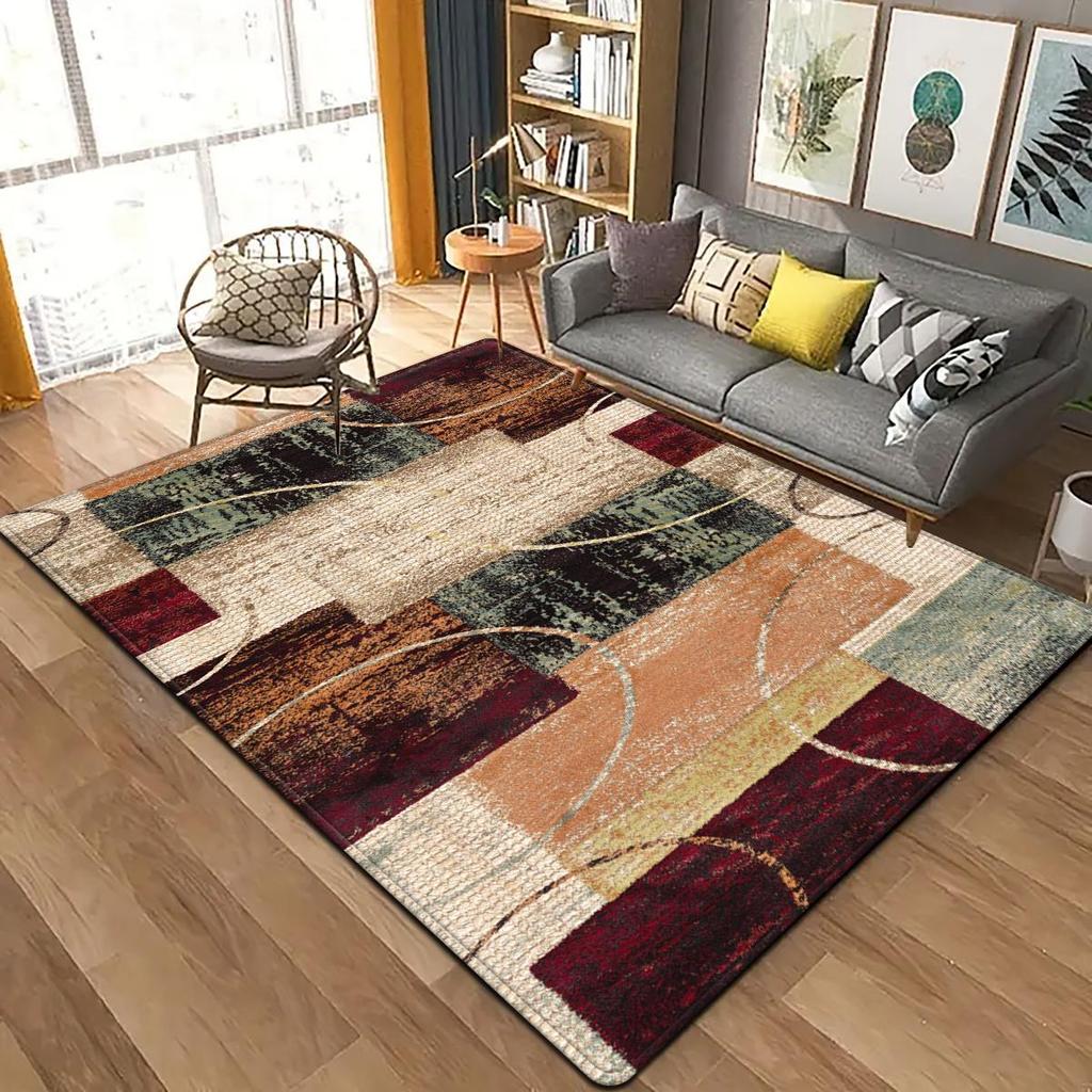 1Pcs Anti Fatigue Kitchen Rugs,Vintage GeometricPrint Waterproof Non-Slip Thick Cushioned Kitchen Mat Heavy Duty Comfort Standing Mat for Kitchen