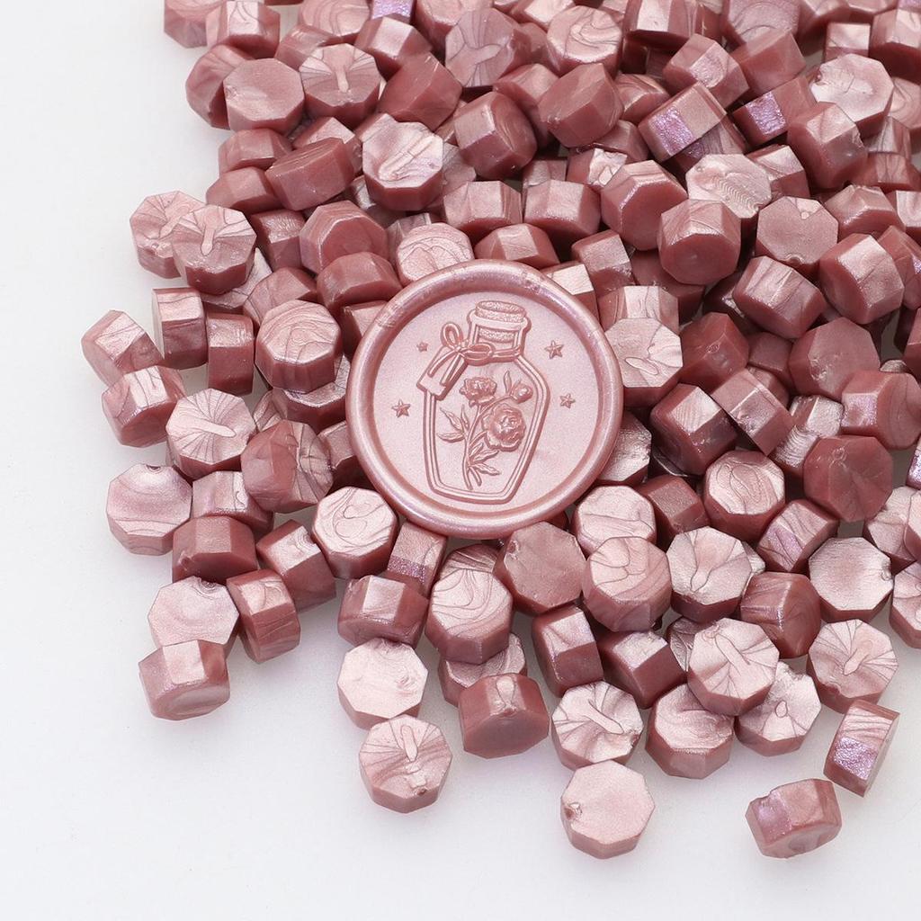 148 Pearlescent Octagonal Sealing Wax Beads - Mixable Colors, 500g Package