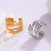 Anello Aperto Unisex Vintage in Acciaio di Titanio con Design a Croce Vuota