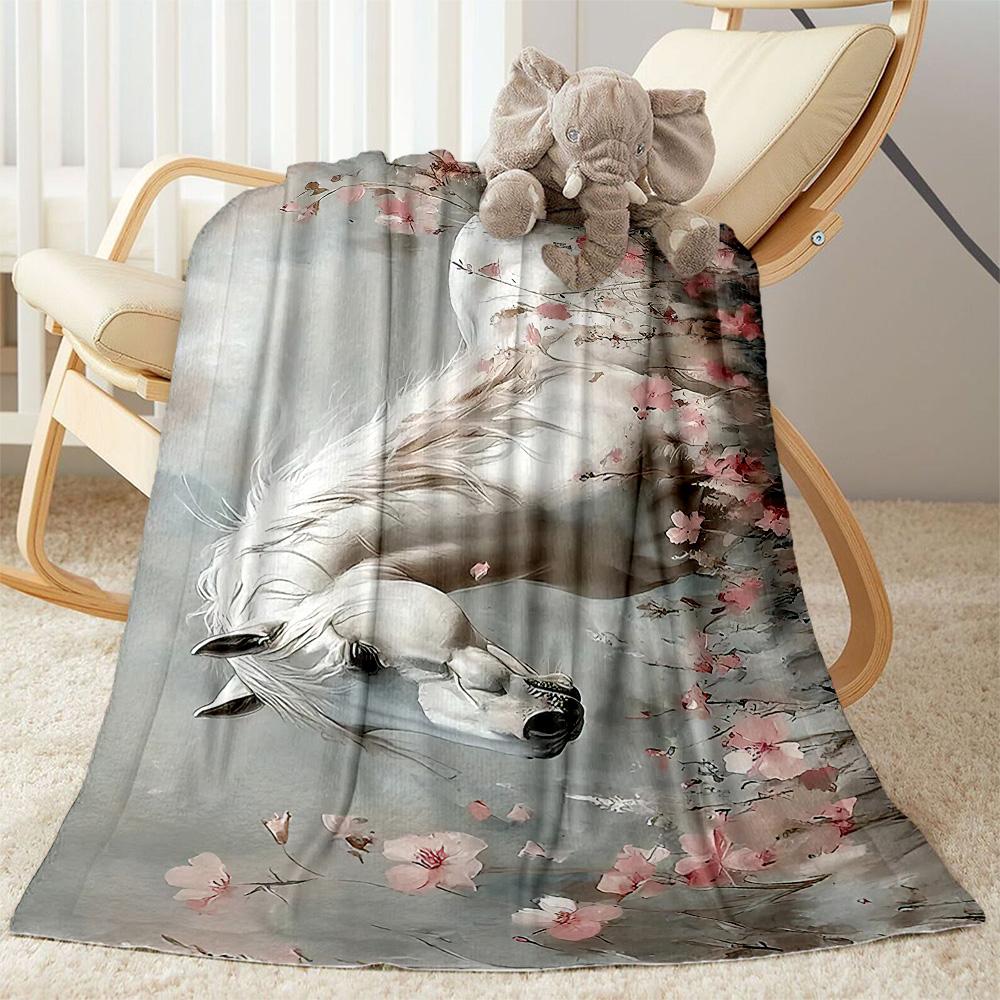Horse Blanket Warmthful Decor Great for Couch Office Chair Bedding for All Seasons Stylish Decor Gifts For Family Or Friends