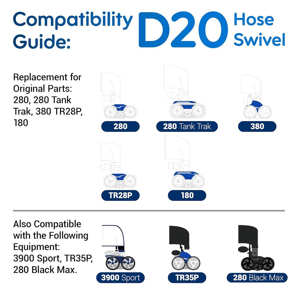 3Pcs Hose Swivels Replacement Pool Cleaner Ball Bearing Swivels for 180 280 380 3900 Pool Cleaner Part Easy to Install