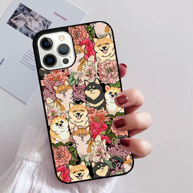 Shiba Inu Cute Cartoon Art Phone Case for iPhone 11 12 13 14 Pro Max Mini XR XS SE 2020 6 7 8 Plus Samsung S21 S22 Coque Fundas