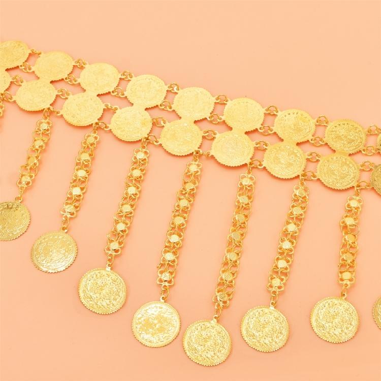 Elegant Double Layer Coin and Tassels Dance Belt Suitable for Stage Performances and Casual Looks Styles Daily Use