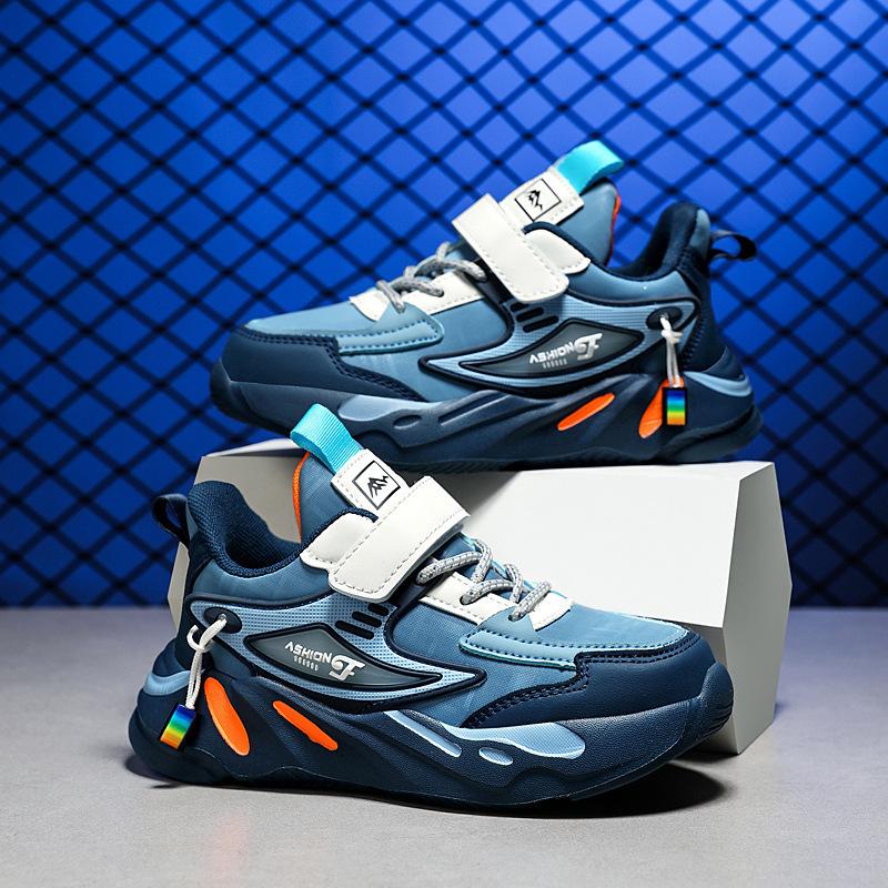 Children's Sports Network Running Sneakers Spring Face Steppers Medium and Large Leather Surface Breathable Autumn and Winter Children's Classmates 1