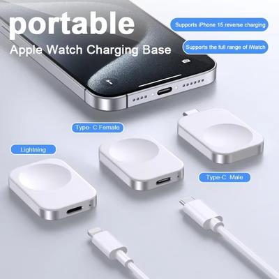 Portable Wireless Charger Watch Charge Pad Type-C Male/Female PD Port For  Watch 10 9 7 6 5 4 3 2 SE Fast Charging Station