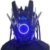 Jaupto Cyberpunk Mask  Round Lights With Woven Masks Role-playing Halloween Suitable For Party Music Festival Accessories