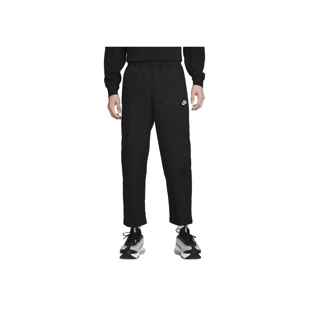 Nike Solid Color Lace-Up Woven Straight Leg Casual Pants Men Bottoms Black DX3337-010