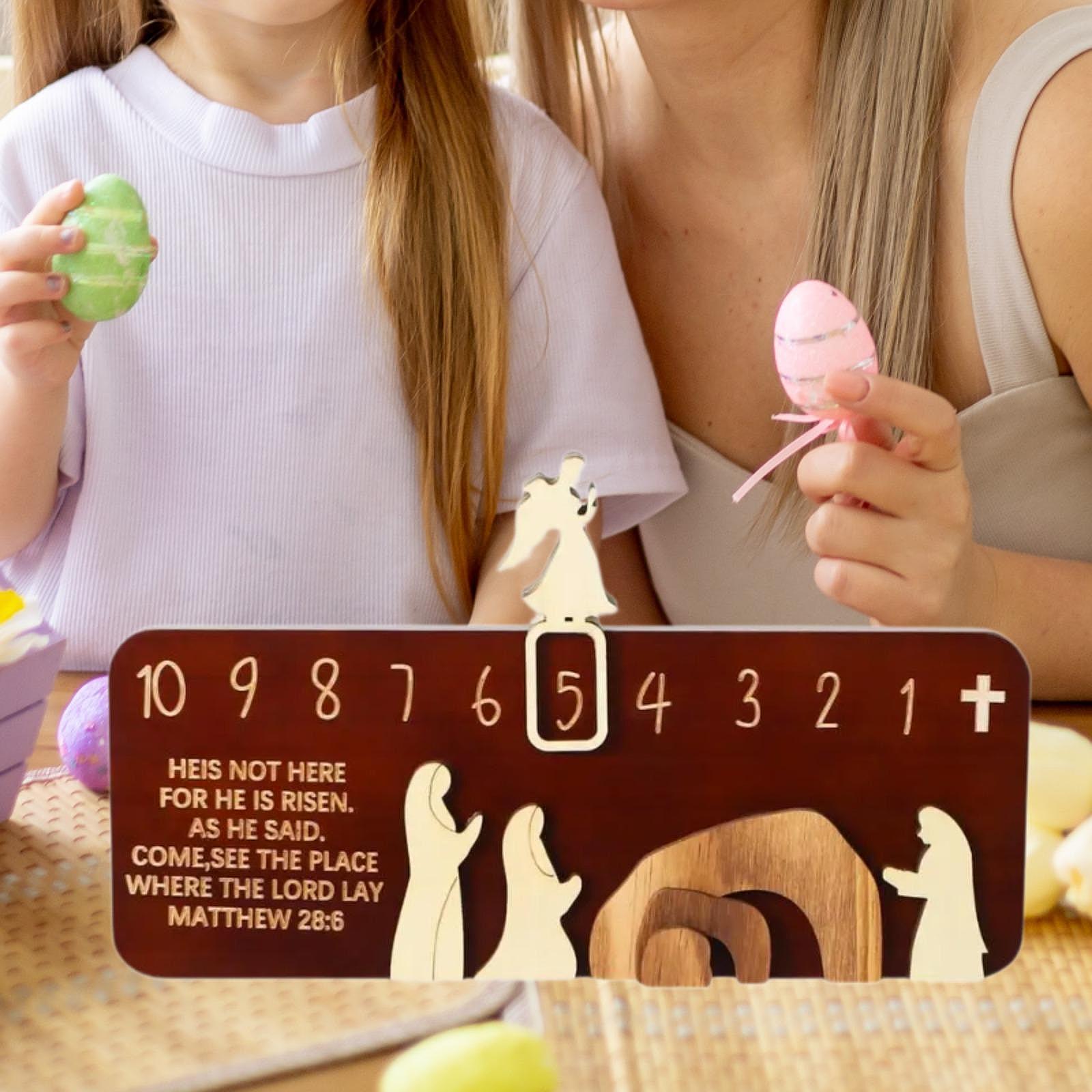 Easter Empty Tomb Resurrection Scene, Tabletop Sign ,for Family Holiday Friends коричневый