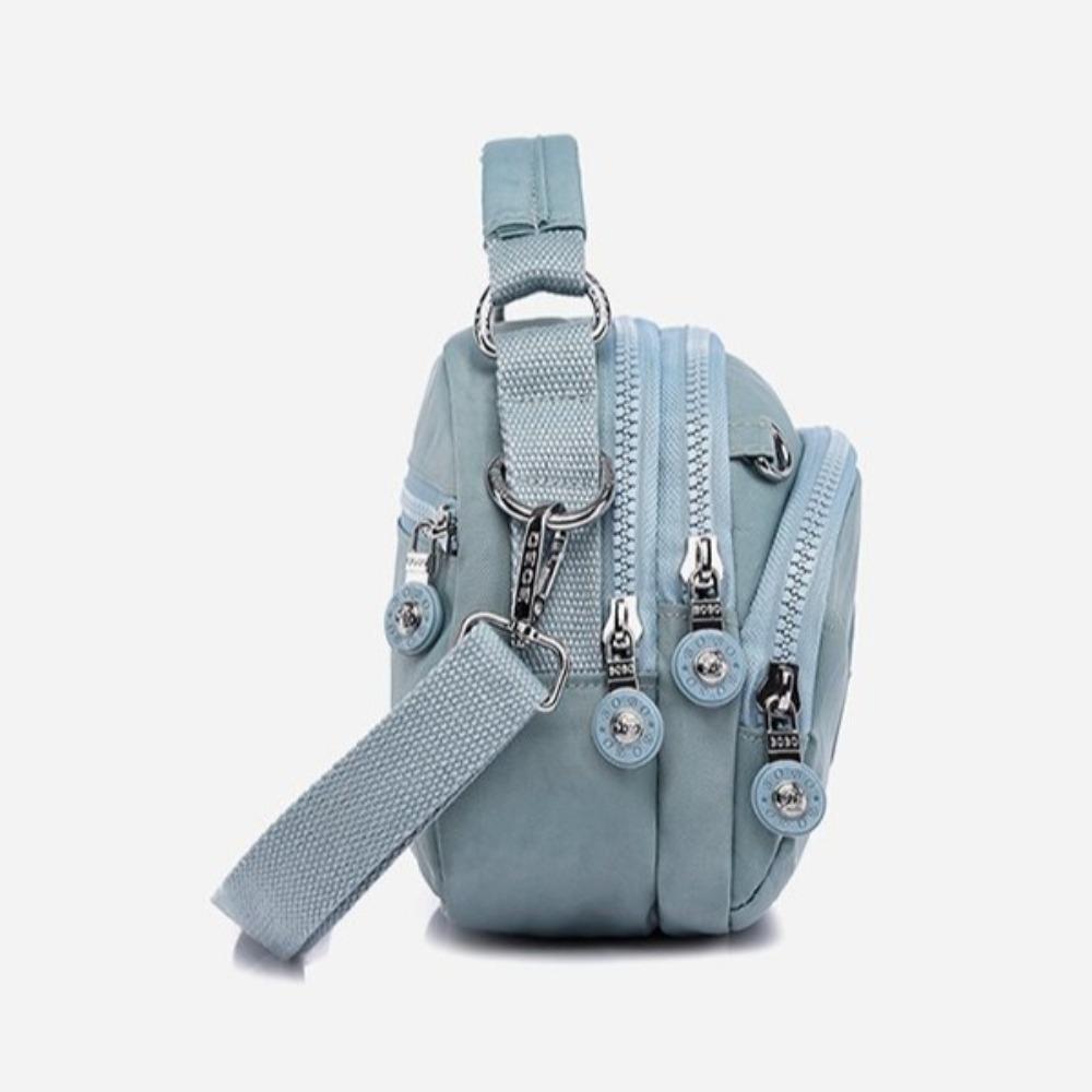 Nylon Multi Pocket Shoulder Bag Large Capacity Small Square Bag Mobile Phone Bag Travel