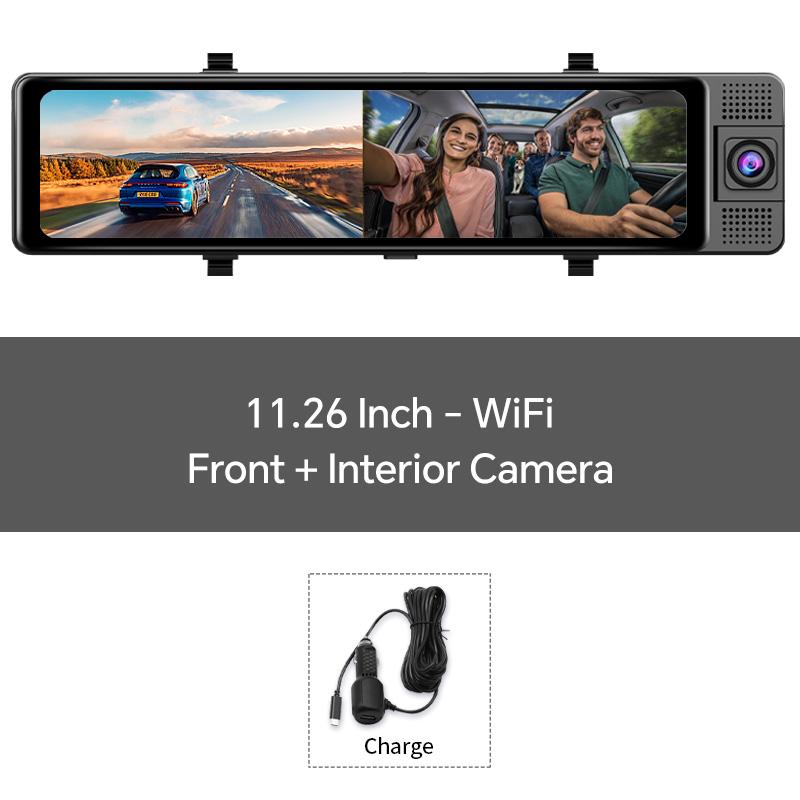 11.26" 3 Cameras 4K GPS WIFI Dash Camera Mirror Dual Lens IPS Screen Car Camera Drive Recorder Stream RearView Mirror Car Dvr