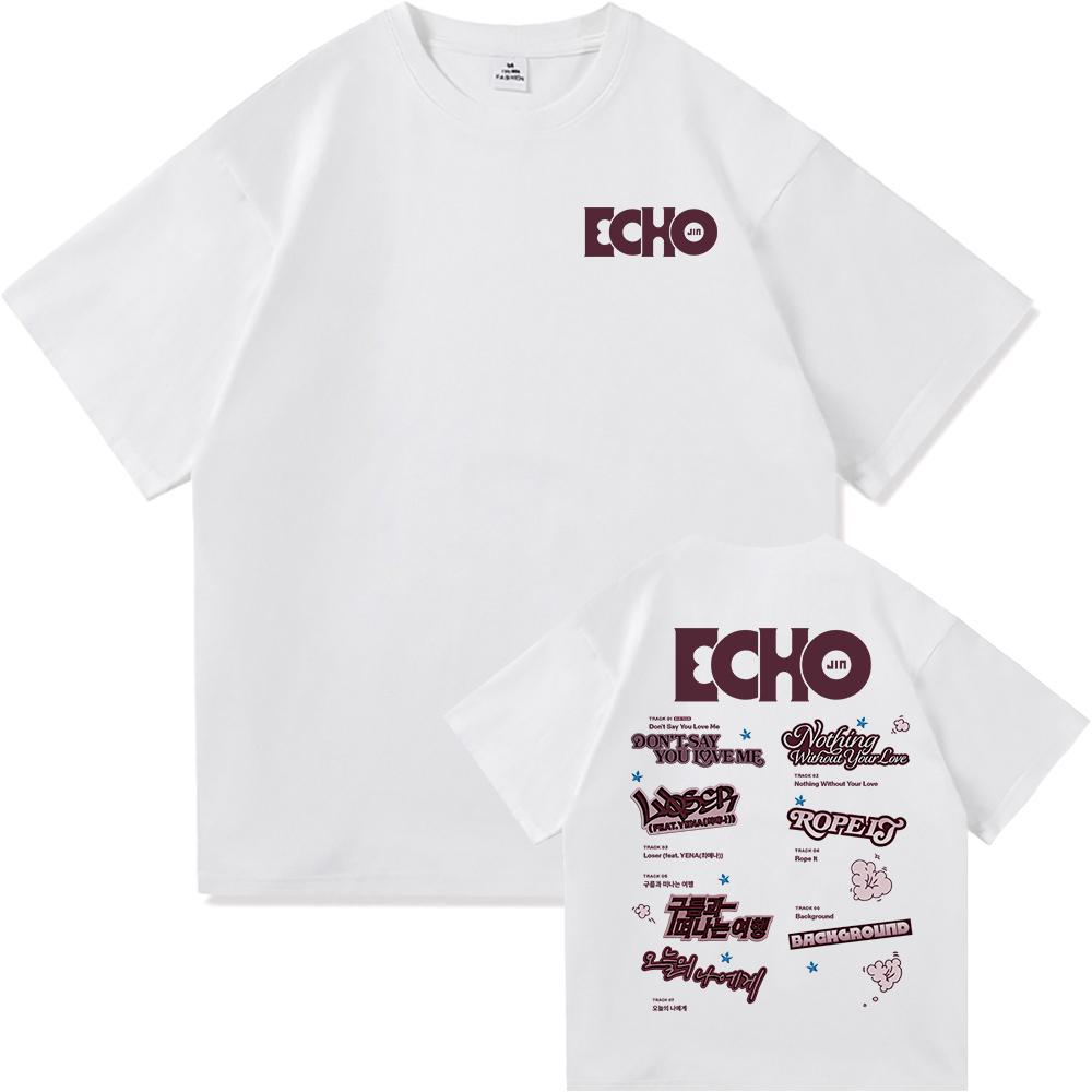 Jin Echo T Shirt Fashion Unisex/Womne New Album Runseokjin EP Tour T-Shirt Unisex High Quality Vintage Cool Cotton Tees Shirts S