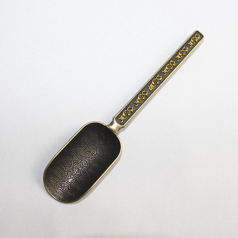 Well Balanced Copper Zinc Tea Scoop Vintage Royal Aesthetic for Tea Ceremony Loose Leaf Scooping Coffee Beans Measuring Spoon