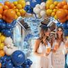 136 Stück Retro Blau Orange Ballonbogen-Set Hier kommt der Sohn Ballons Perfekt für Sonnenschein Babypartys Geburtstage Partydeko