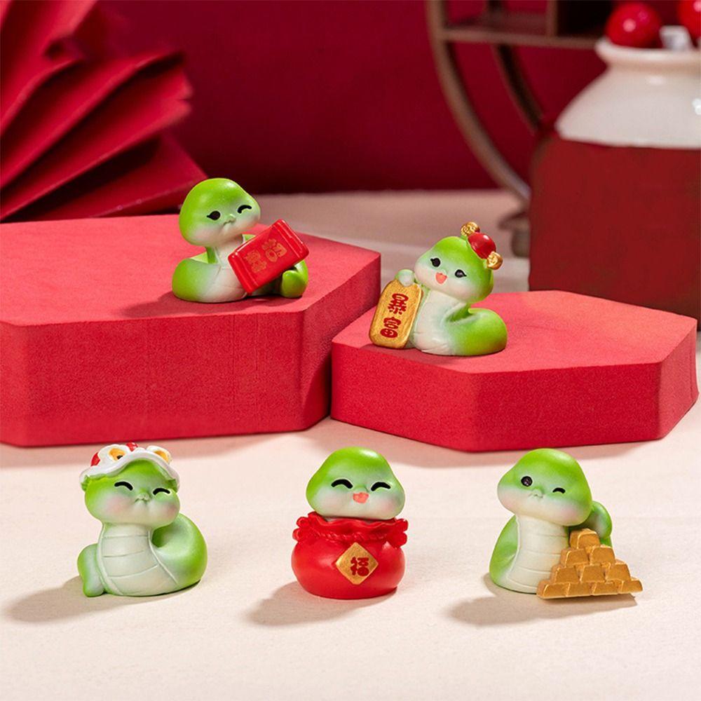 Cute New Year Snake Figurine Zodiac Snake 2025 Snake Year Mascot  Home Office Accessories