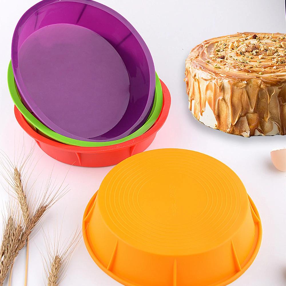 Duha Vrstvená Silikonová Forma na Dort Odolná Vysokým Teplotám Kulatá Pečicí Forma Kuchyňská Domácí Trouba Forma na Pečení Embrya Dortu