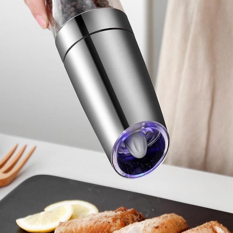 Electric Pepper Grinder Salt And Pepper Grinder Adjustable Coarseness Spice Mill With Led Light Kitchen Tool