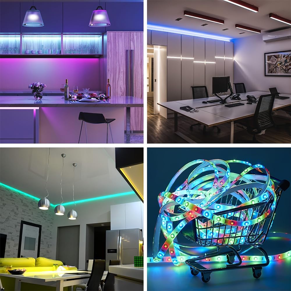 CHANJIF LED Connector SMD5050 RGB 4-pin 10mm Width, No Soldering Required, Easy Connection, for Extending LED Strips.