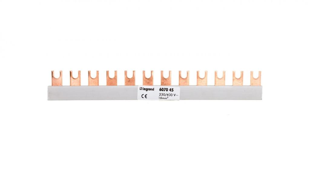 Connection Busbar 1P 80A 16mm2 Fork (12 Modules) BI1/16x12 607045
