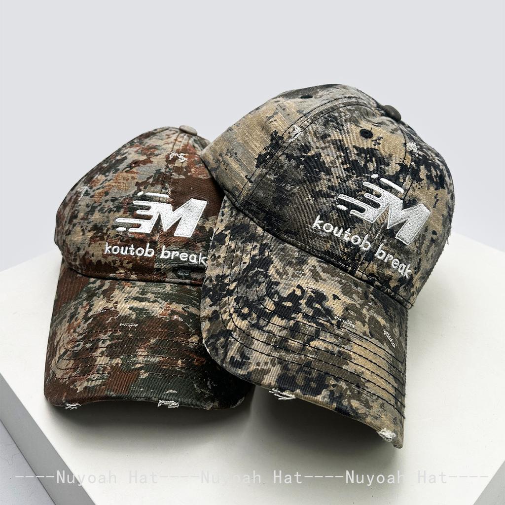 And Women American Vintage Camouflage Embroidered Letter Prints Baseball Caps Sun Protection Street Style All-Match Hip-Hop Peaked Hats Fashion