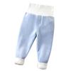 Kids' Fleece-Lined High-Waisted Pants: Warm Autumn/Winter Pajamas for Boys & Girls