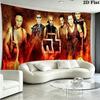 Electronic Metal Band Wall Tapestry Aesthetic Wall Hanging Printed Fabric Blanket Decorative Tapestries for Bedroom Living Room Home Decor