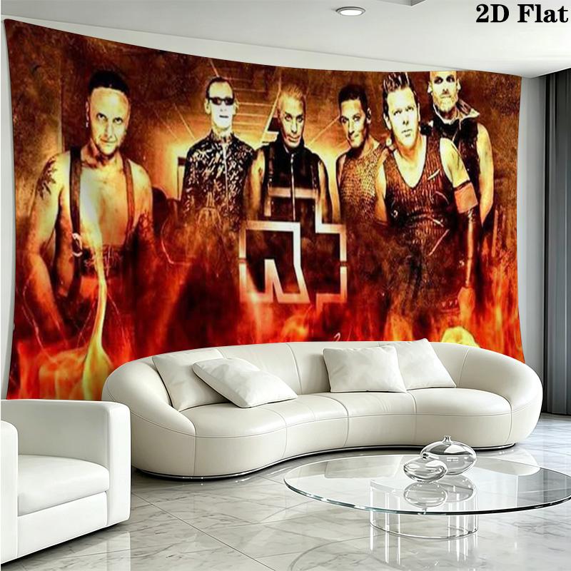 Electronic Metal Band Wall Tapestry Aesthetic Wall Hanging Printed Fabric Blanket Decorative Tapestries for Bedroom Living Room Home Decor
