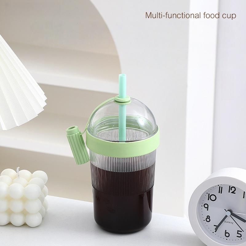 Leakproof Reusable Coffee Cup with Lid and Straw Odor Free BPA Free Tumbler for Gym Fitness Cold Smoothie Drinking