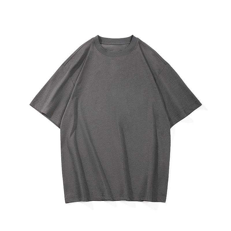Men's Solid-Color Round-Neck Short-Sleeve T-Shirt Casual Loose-Fit Top Base Layer