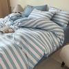 100% Cotton 3 Piece Bedding Set Soft Duvet Cover with 2 Pillowcases Solid Striped Checkered Print Skin Friendly