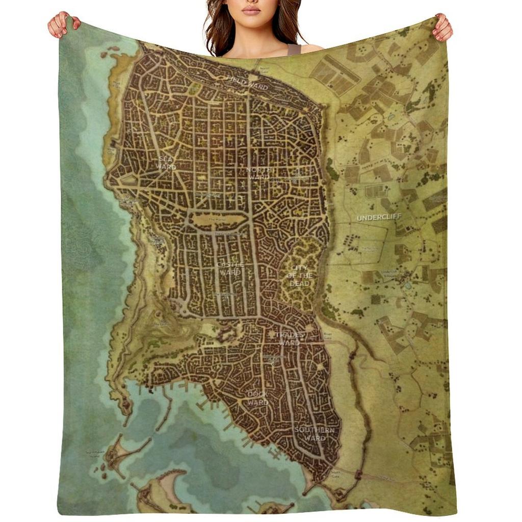 Waterdeep City Map 2 Throw Blanket Soft Beds halloween decorative Bed linens Blankets
