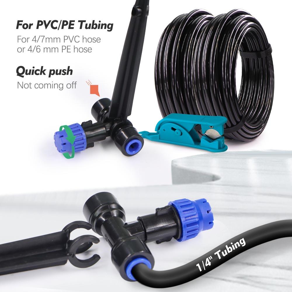 1/4" 60w Self-priming Pump Timed Kit w/ 4/6mm Adjustable Sprinkler Dripper Lawn Plant Pot Garden Irrigation Auto Watering System