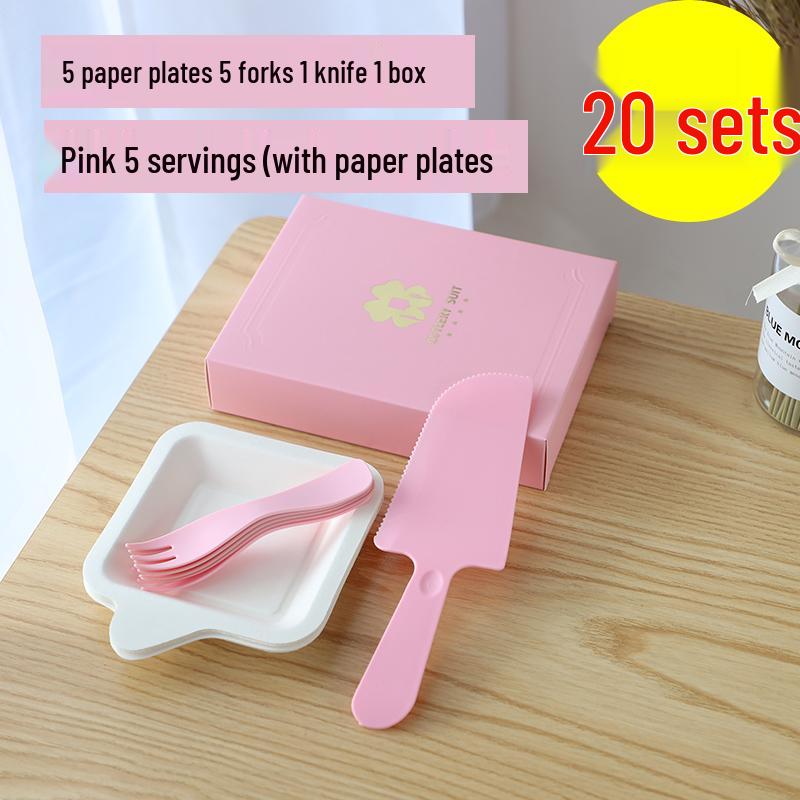 Disposable Plastic Cutlery Set: Birthday Cake Knife & Fork, 4-in-1 Bulk for Parties & Picnics