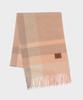 Likkeullou Rc 100% Cashmere Check Scarf Orange