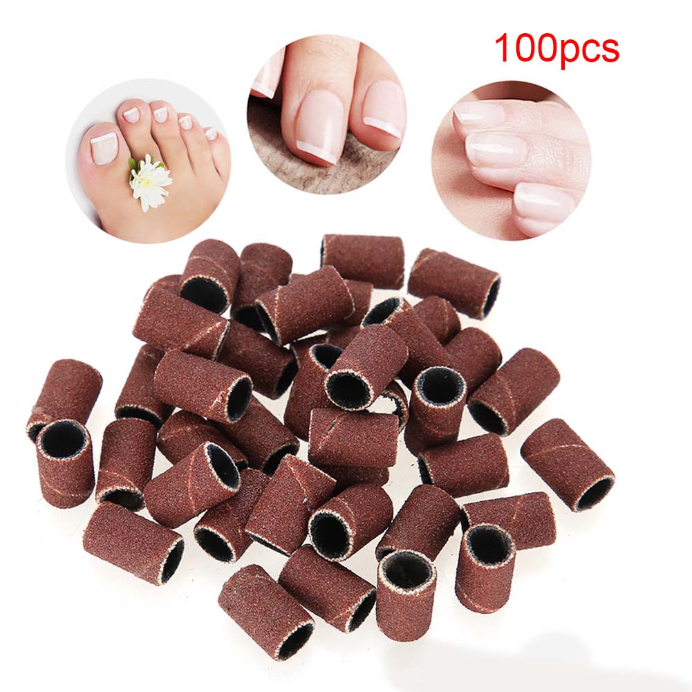 100pcs Nail Sanding Bands Manicure Pedicure Nail Drill Machine Accessory