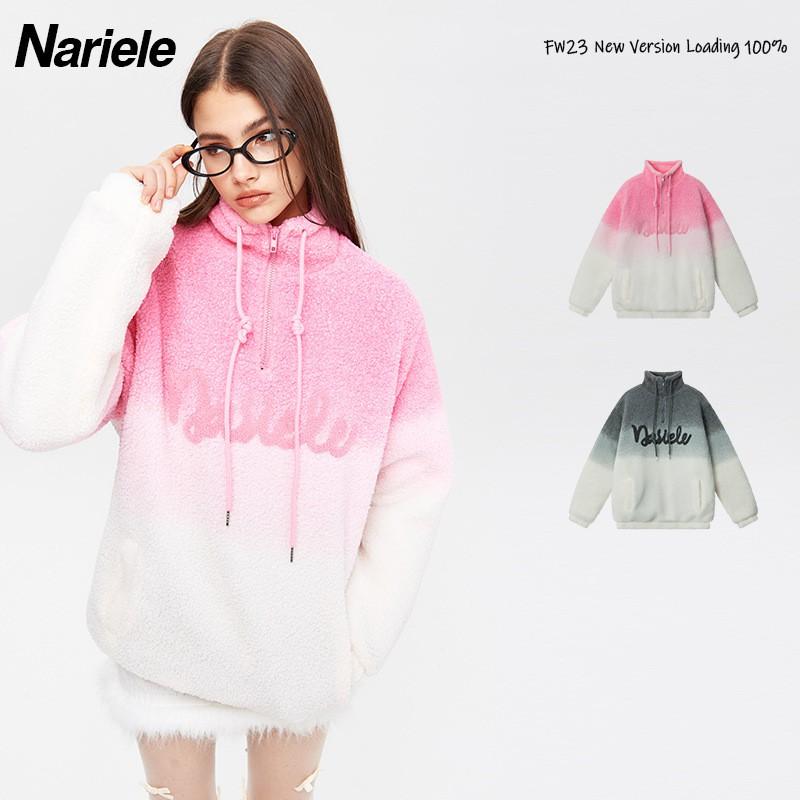 HeyHenry Gradient Fleece Sweatshirt Couple Thick Casual Loose Top Teens